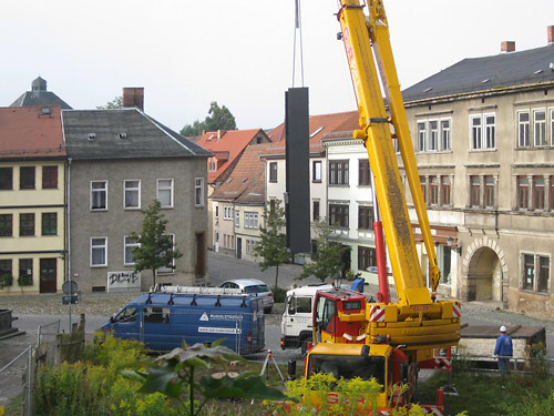 Montage der Informationsanlage
