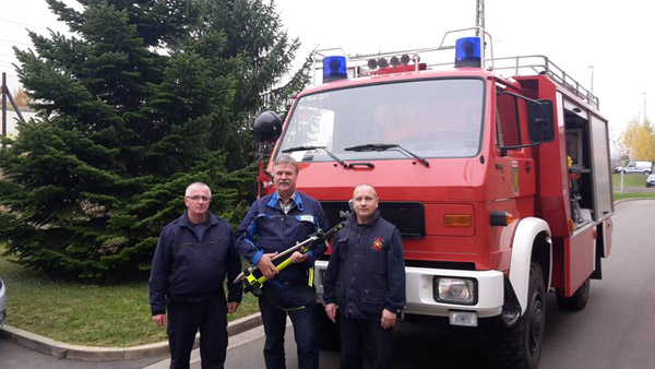 Stadtbrandmeister Rüdiger Ludwig, Mathias Friedrich und Bernd Röse (v.l.n.r.). Foto: Tobias Hansal