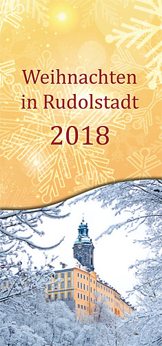 Faltblatt "Weihnachten in Rudolstadt" informiert über Veranstaltungen und Aktionen.