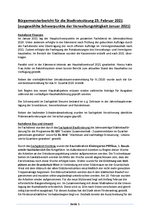 Bürgermeisterbericht Februar 2021