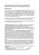 Bürgermeisterbericht Dezember 2018