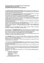Bürgermeisterbericht Februar 2015