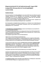Bürgermeisterbericht August 2018