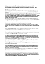 Bürgermeisterbericht Dezember 2017