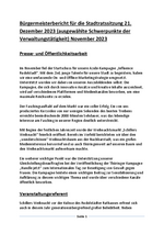 Bürgermeisterbericht November 2023