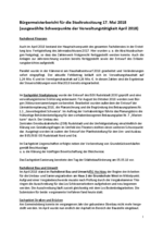 Bürgermeisterbericht Mai 2018
