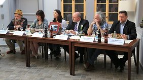 Zur Pressekonferenz im Schillerhaus Rudolstadt wurden die Höhepunkte des diesjährigen TFF bekannt gegeben. Foto: Alexander Stemplewitz