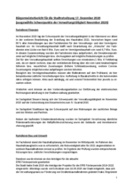 Bürgermeisterbericht Dezember 2020