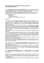 Bürgermeisterbericht Dezember 2013