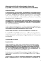 Bürgermeisterbericht Oktober 2020