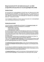 Bürgermeisterbericht Juni 2018