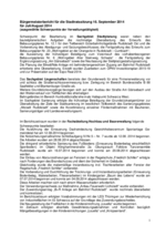 Bürgermeisterbericht September 2014