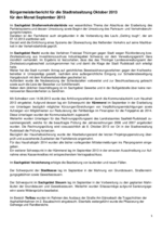 Bürgermeisterbericht Oktober 2013