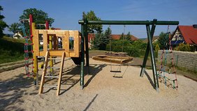 Der erneuerte Spielplatz im Ortsteil Oberpreilipp. Foto: Michael Sommer